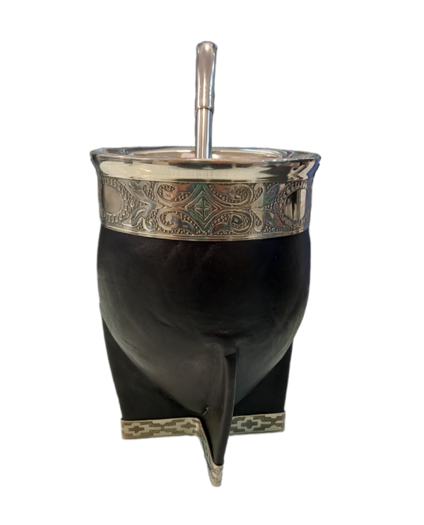 Mate Imperial Cuero y Alpaca con Base - Image 2
