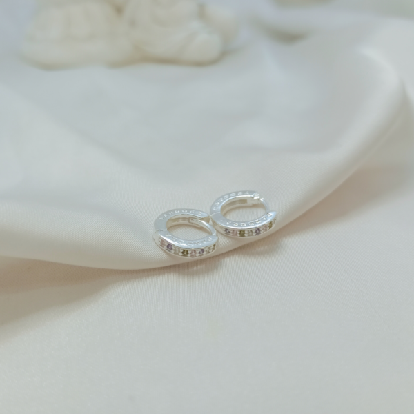 Argollitas Pandora con Cubics de colores